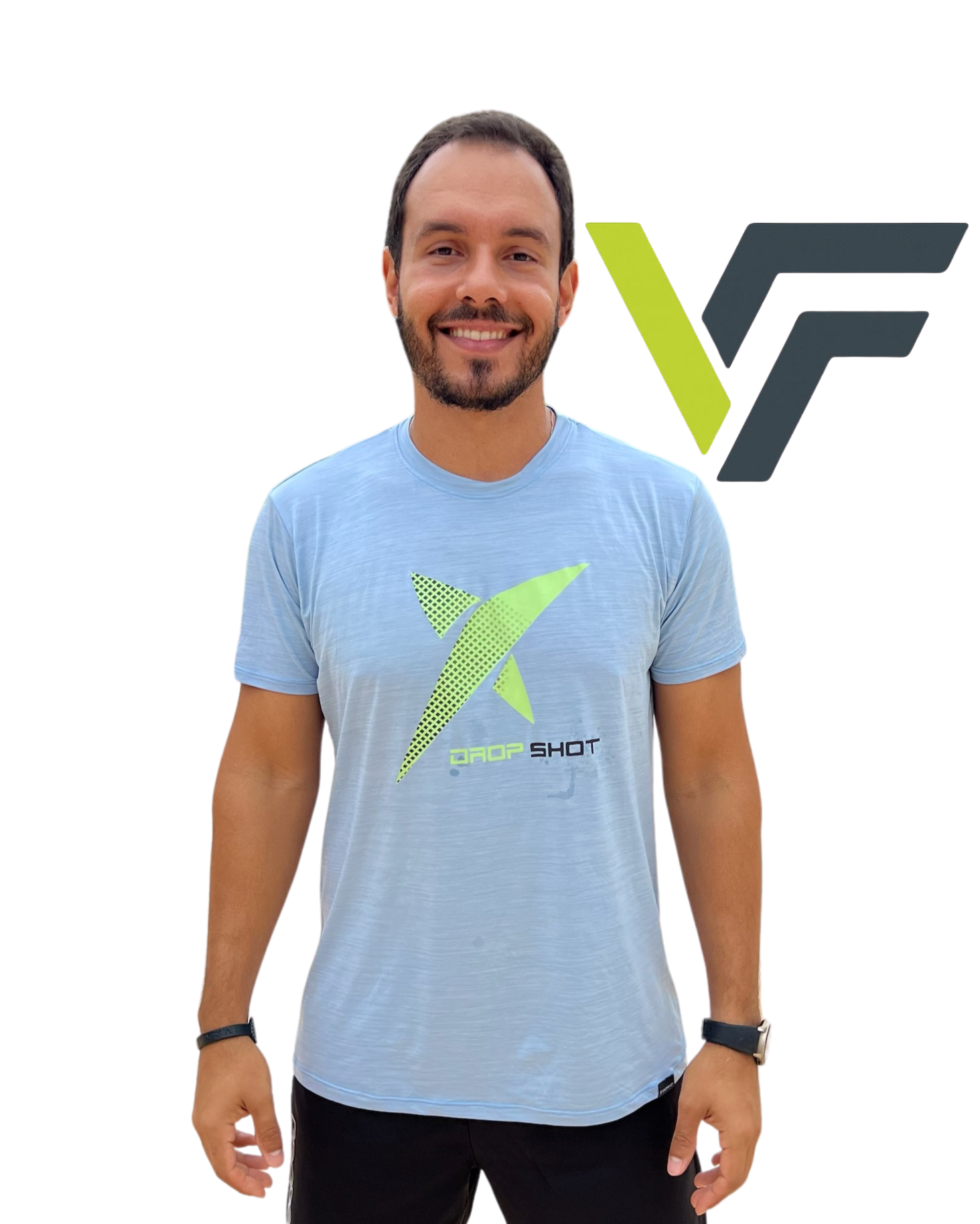 Trainer flexing arm while holding dumbbell